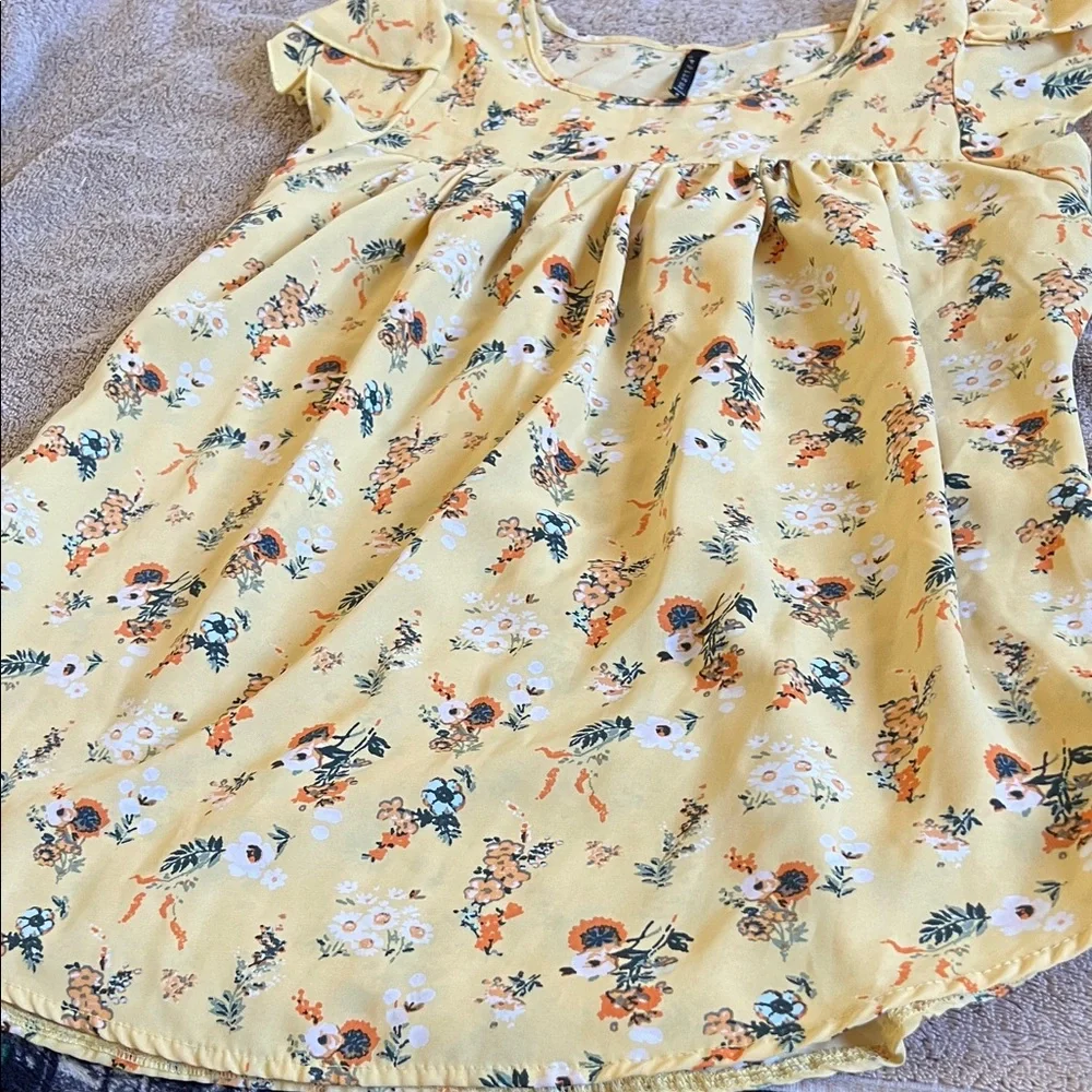 Rusllca Sunny Yellow Floral Dress